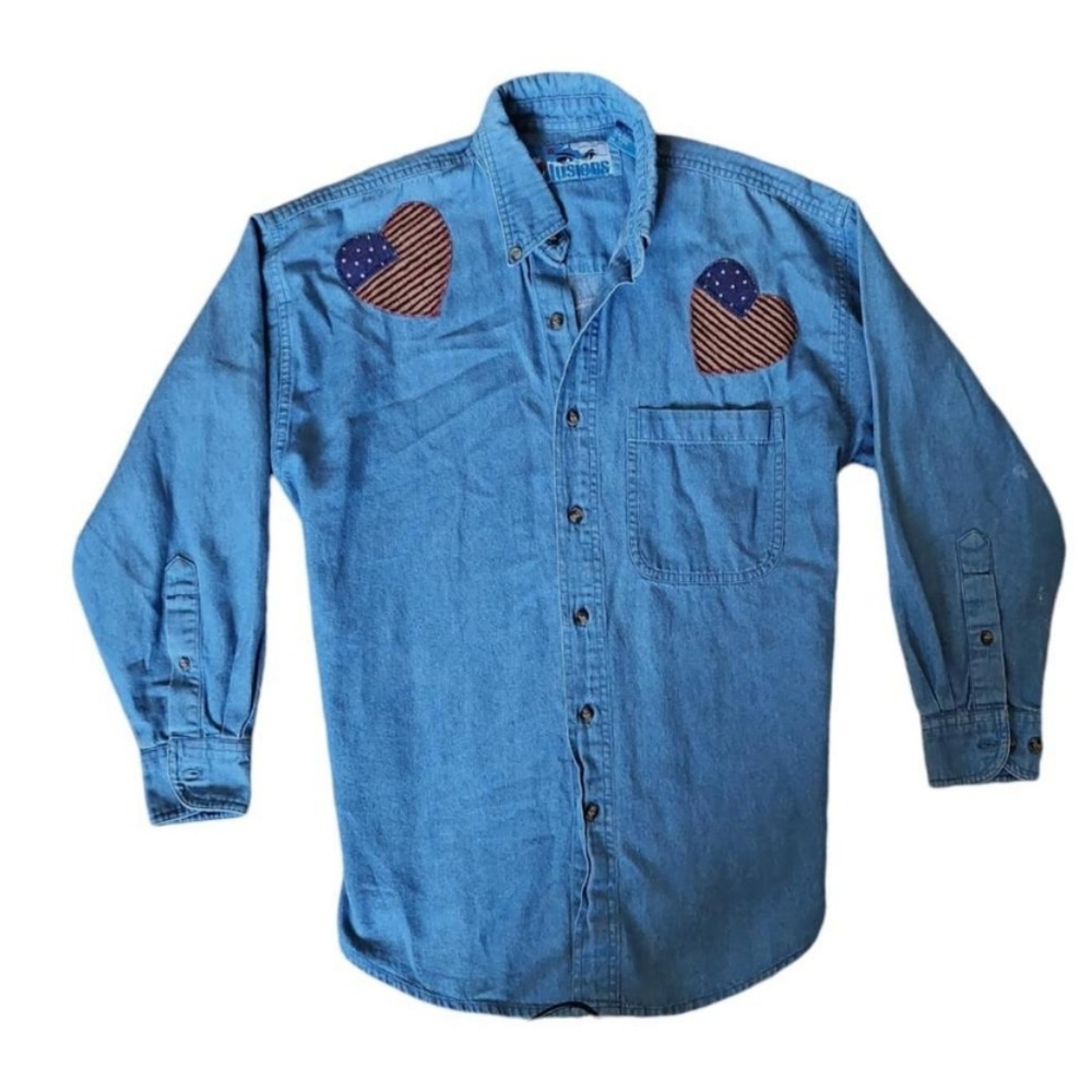 Vintage Illusions | 90s Western Denim Button-up Longsleeve